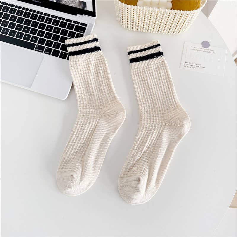 Waffle Crew Sock
