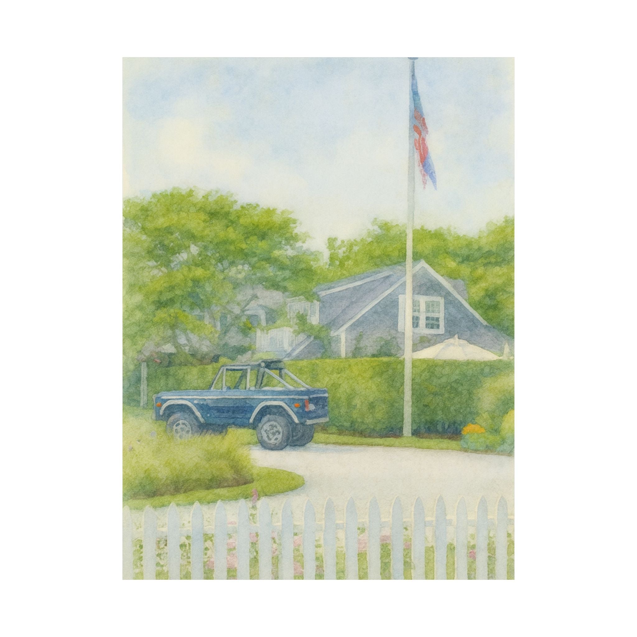 Navy Blue Bronco Print