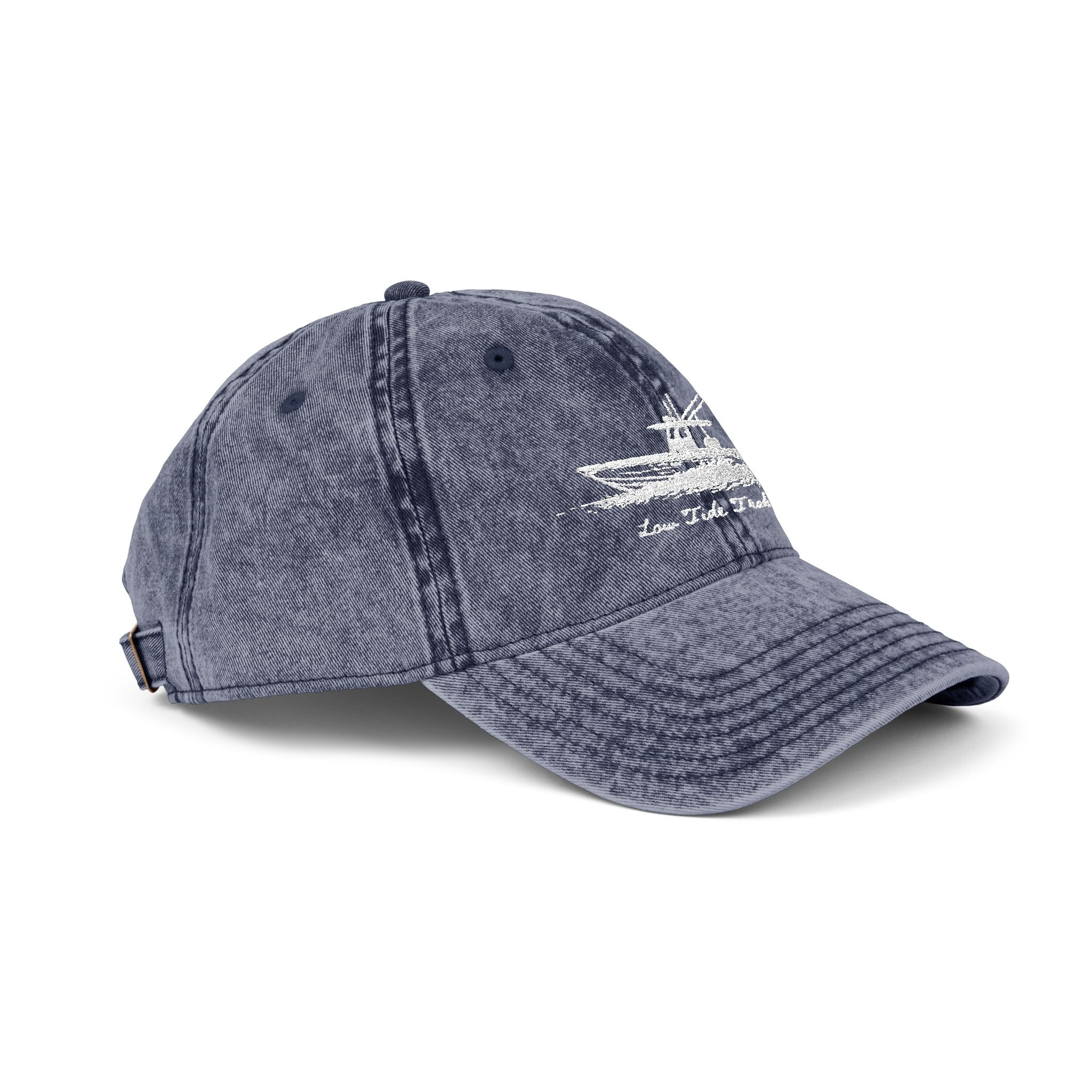Vintage Embroidered Seaplane Cap — Washed Navy Hat for Aviators & Travelers