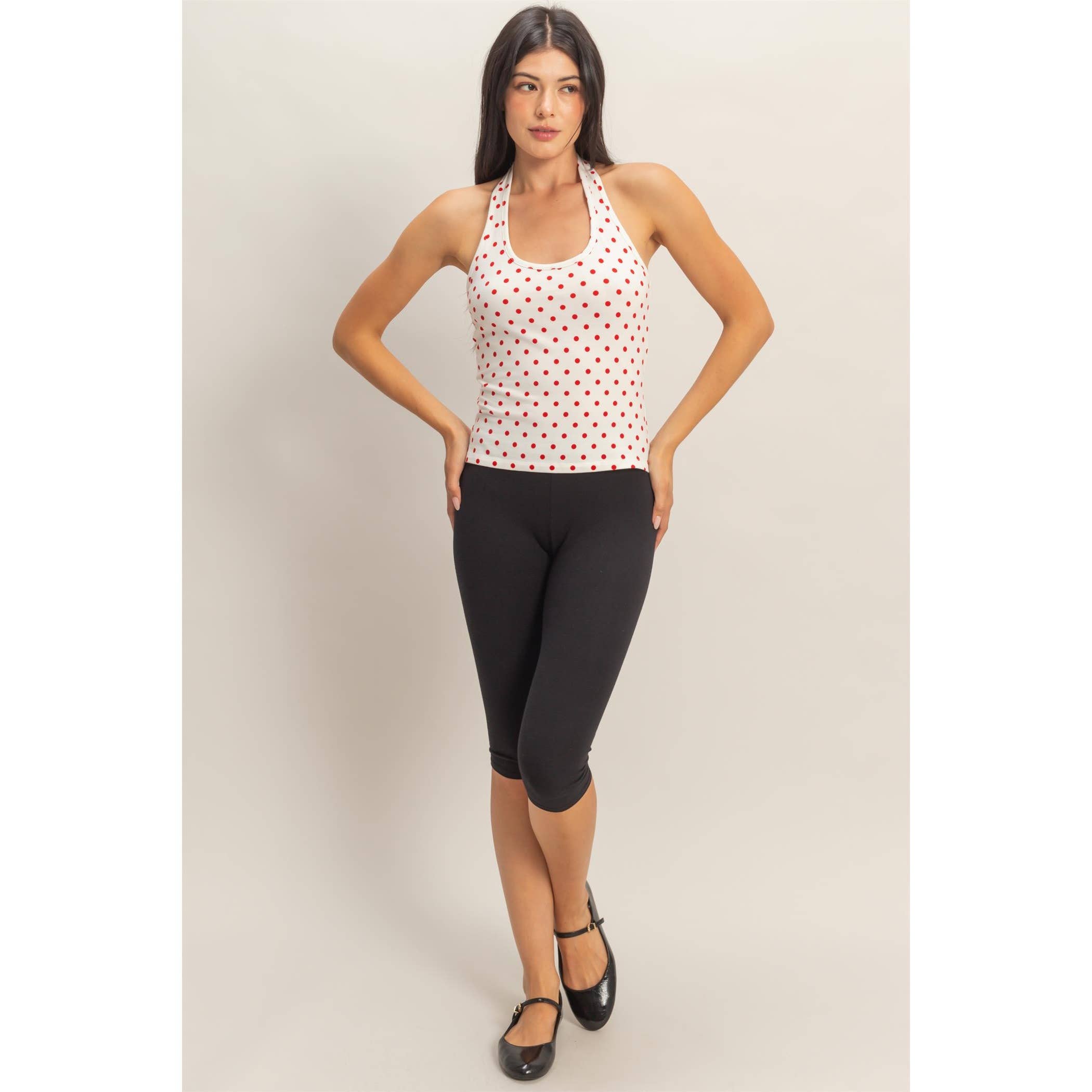 Red Polka Dot Halter Top