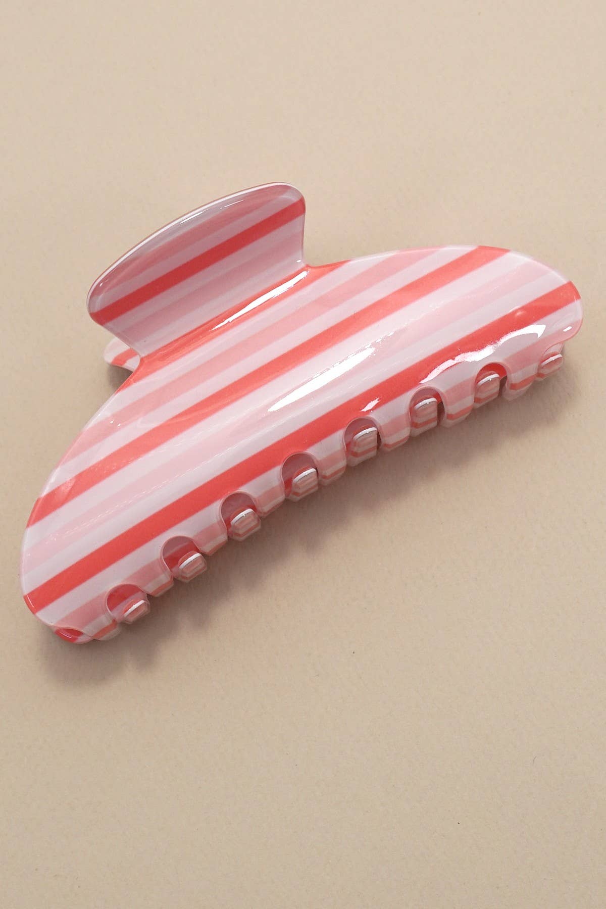 Stripe Oval Claw Clips