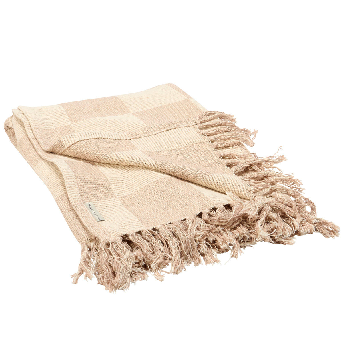 Cream Checkerboard Throw