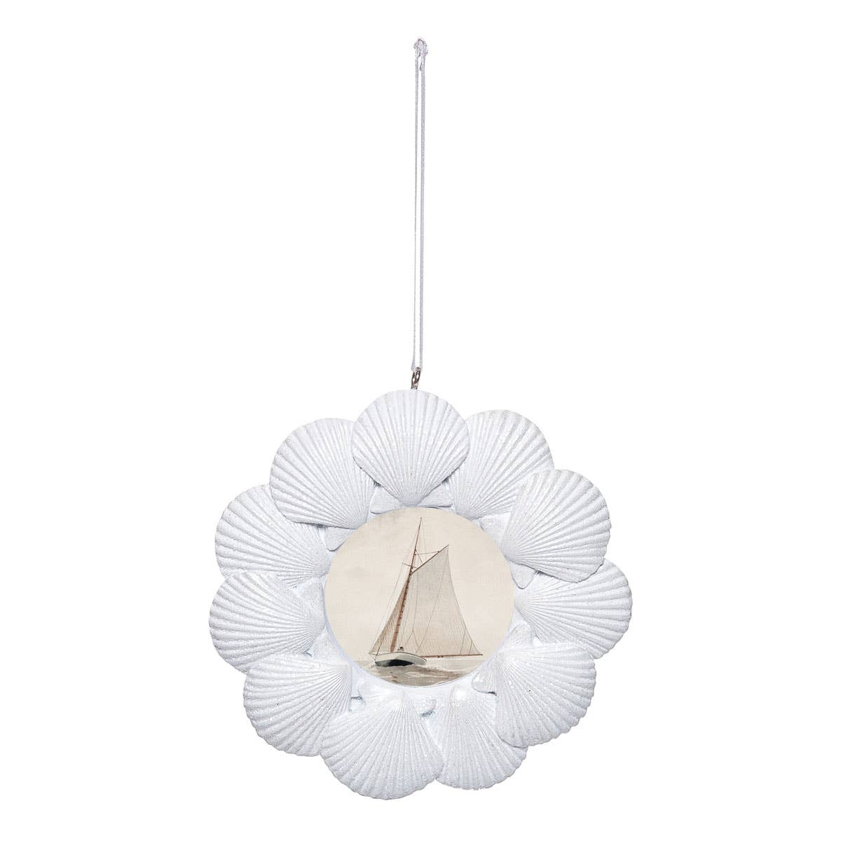 Scallop shell frame ornament
