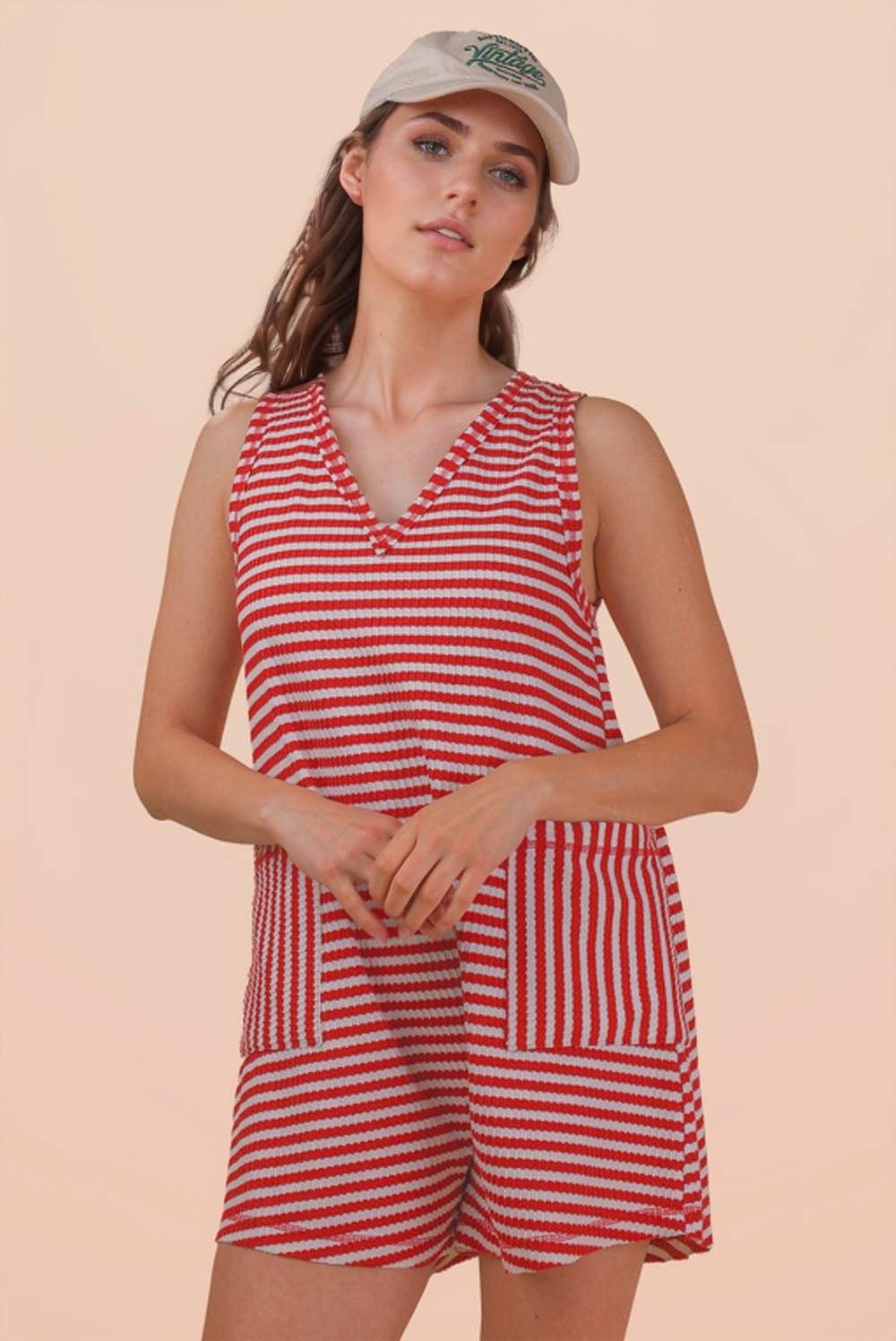 Chelsea Knit Striped Romper