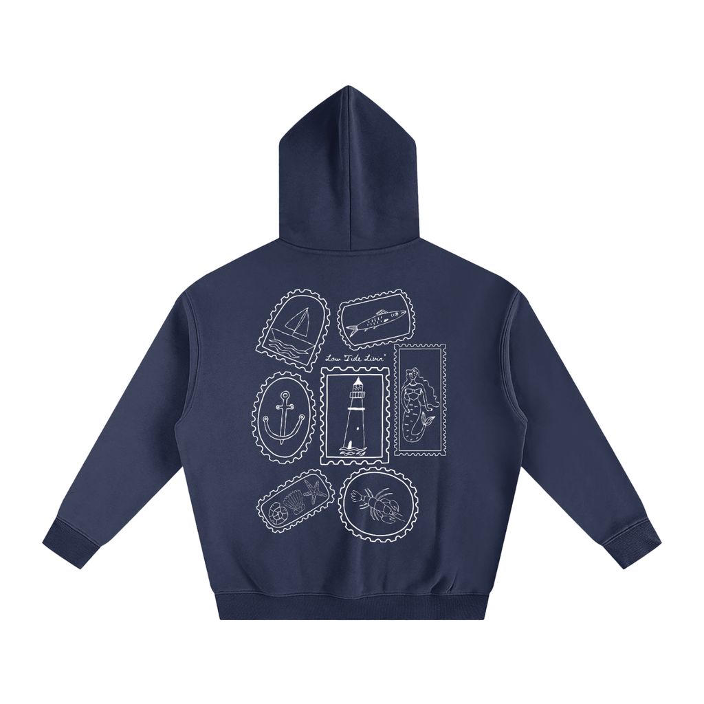 Low Tide Livin' Stamps- Oversized Fleece Hoodie