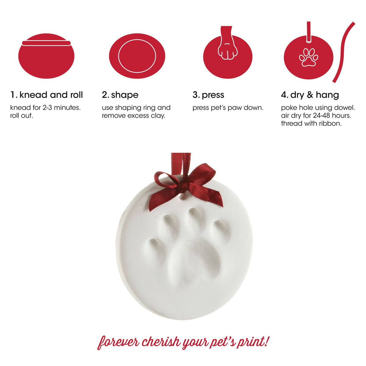 Pet Pawprint Christmas Ornament