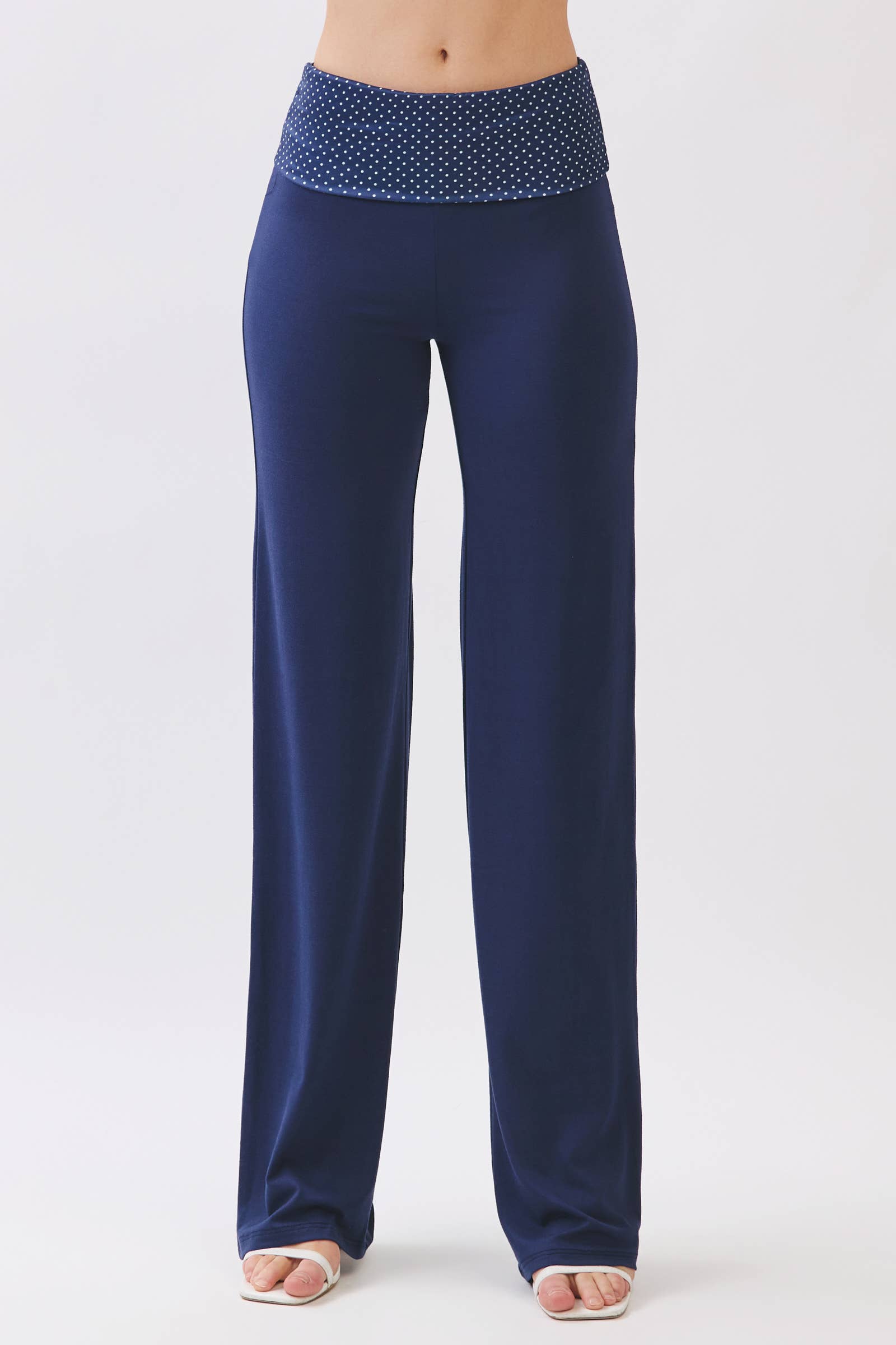 Polka dot fold over pant